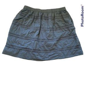 Gap Women’s Chambray Eyelet Skirt Petite Small PS Pull On Cotton Lined Pockets